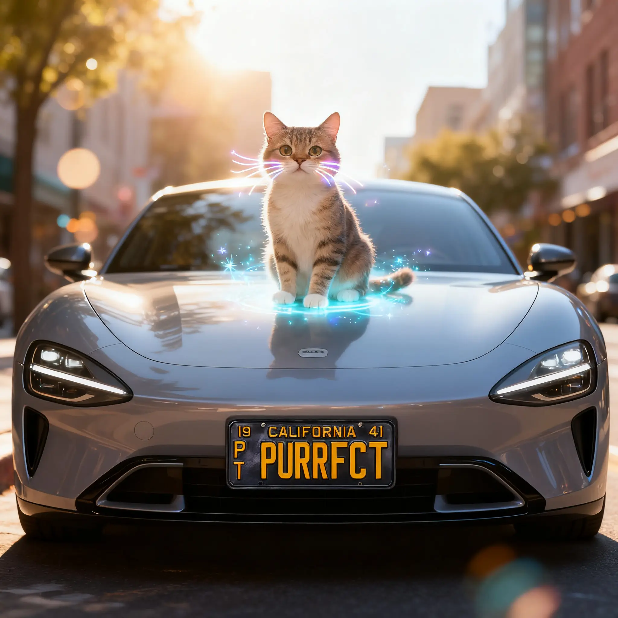 Cute cat pun license plate ideas featuring PERRFCT